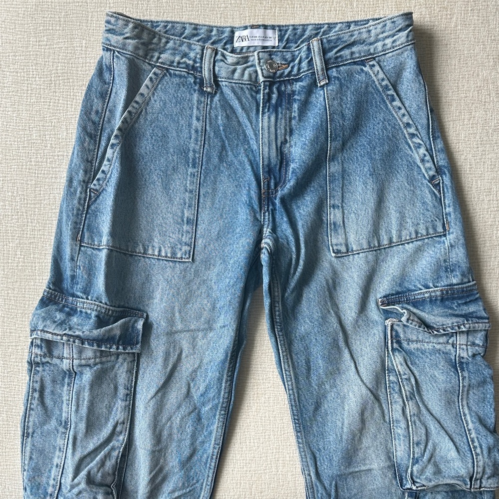 Zara Light Blue Cargo Pants